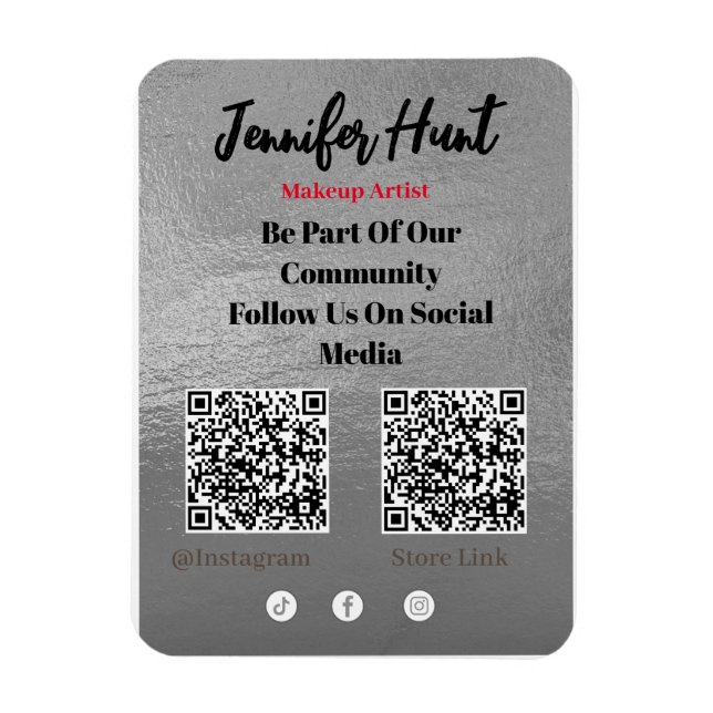 Magnet Flexible Flyers tendance médias sociaux QR Code Invitation (Vertical)