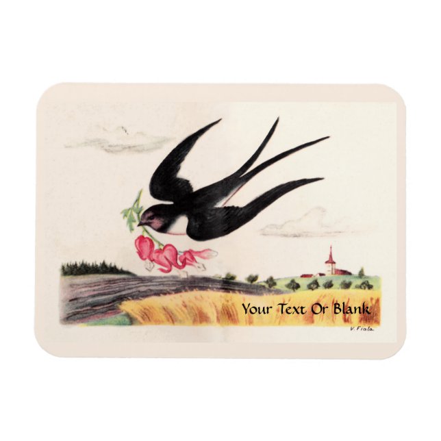 Magnet Flexible Flying Bird With Flowers (Horizontal)