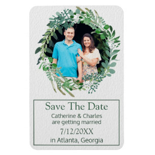 Magnet Flexible Foliage Wreath Wedding Enregistrer la date