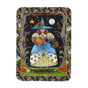 MAGNET FLEXIBLE FOLK ART WITTER EN BOIS ÉFFRAYANTS, CHAT NOIR & OW