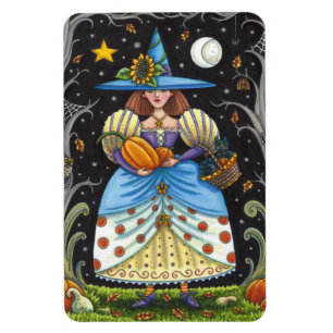 MAGNET FLEXIBLE FOLK ART WITTER EN BOIS ÉFFRAYANTS, CHAT NOIR & OW