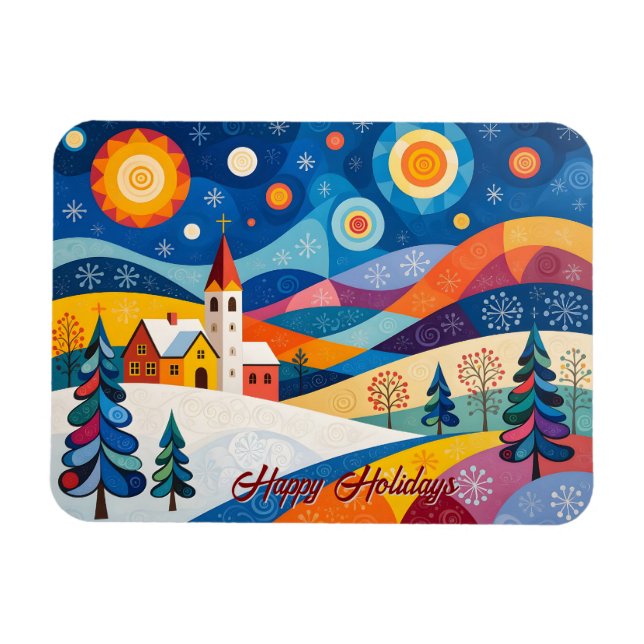 Magnet Flexible Folksy Christmas   (Horizontal)
