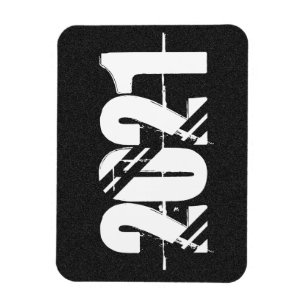 Magnet Flexible Fond noir et blanc pour le Nouvel An 2021