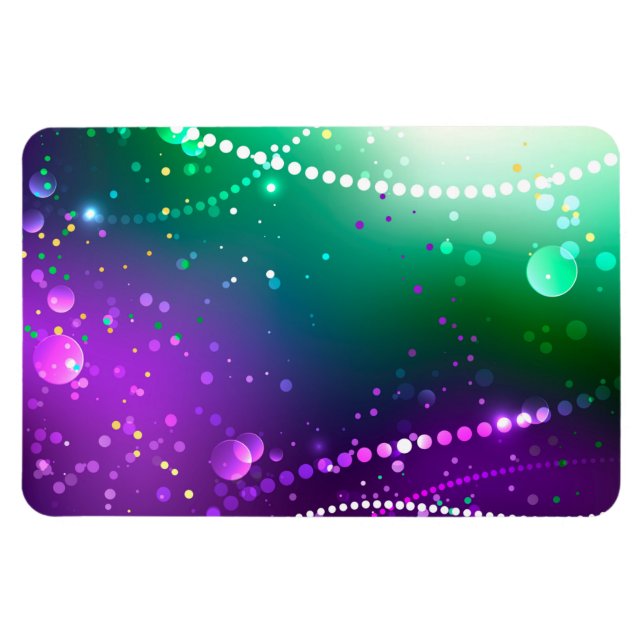 Magnet Flexible Fond violet festif de Mardi Gras (Horizontal)
