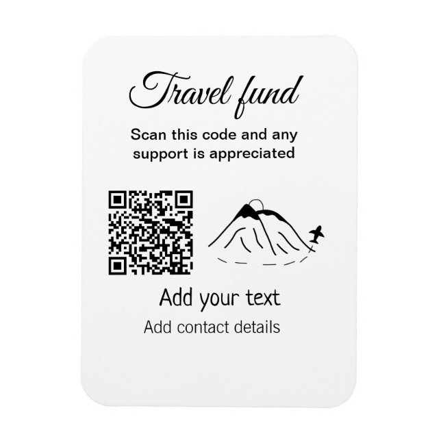 Magnet Flexible Fonds de voyage vacances lune de miel don ajouter  (Vertical)