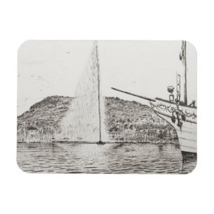 Magnet Flexible Fontaine de Genève et Bow de plaisance Bateau 2011