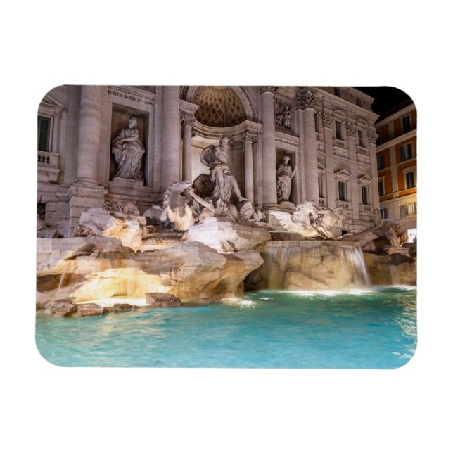 Magnet Flexible Fontaine de Trevi la nuit - Rome, Italie (Horizontal)