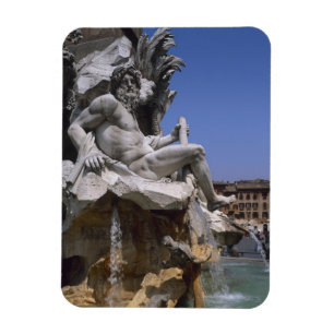 Magnet Flexible Fontaine des Quatre-Fleuves, Place Navone, Rome,