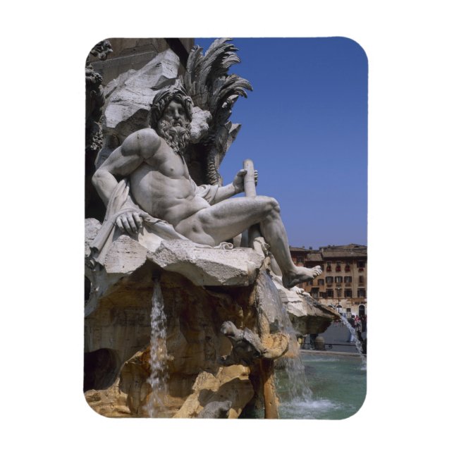 Magnet Flexible Fontana dei Quattro Fiumi, Piazza Navona, Rome (Vertical)