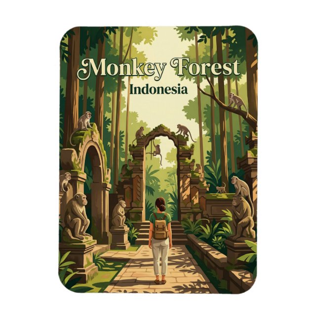 Magnet Flexible Forêt aux singes d'Ubud Indonésie (Vertical)