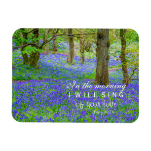 Magnet Flexible Forêt de Bluebells en Ecosse, versets de la Bible