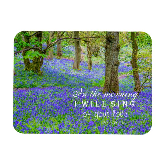 Magnet Flexible Forêt de Bluebells en Ecosse, versets de la Bible (Horizontal)
