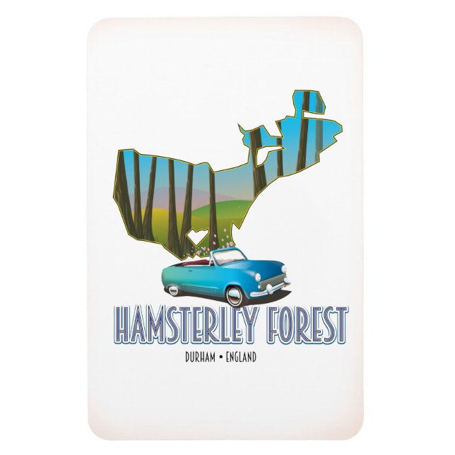 Magnet Flexible Forêt de Hamsterley Durham Angleterre carte (Vertical)