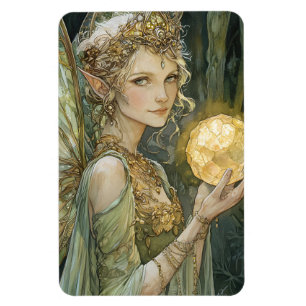 Magnet Flexible Forêt Enchantée Elfée Vierge au Cristal
