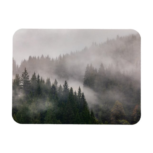Magnet Flexible Forêt Misty dans les montagnes (Horizontal)