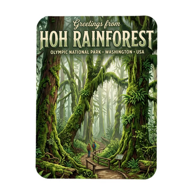 Magnet Flexible Forêt pluviale de Hoh Washington (Vertical)