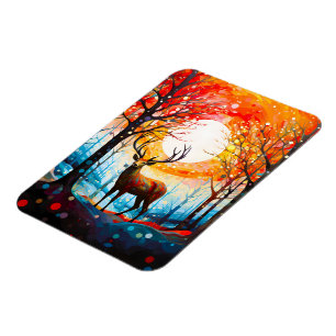 Magnet Flexible Forêt sauvage contemporaine Cerf