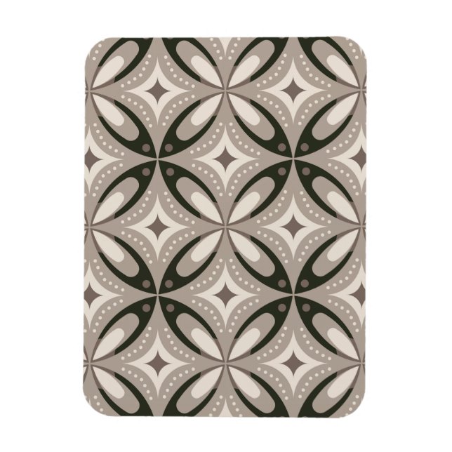 Magnet Flexible Formes circulaires rétro beige et marron (Vertical)