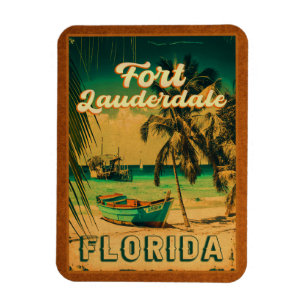 Magnet Flexible Fort Lauderdale Florida Beach Retro Tropical 60s