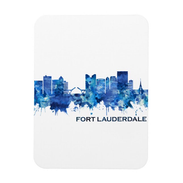 Magnet Flexible Fort Lauderdale Florida Skyline Blue (Vertical)