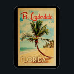 Magnet Flexible Fort Lauderdale Floride Palm Tree Beach Vintage<br><div class="desc">Design de Fort Lauderdale Florida de style Vintage voyage avec un palmier sur la plage avec océan et ciel.</div>