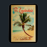 Magnet Flexible Fort Lauderdale Floride Palm Tree Beach Vintage<br><div class="desc">Design de Fort Lauderdale Florida de style Vintage voyage avec un palmier sur la plage avec océan et ciel.</div>