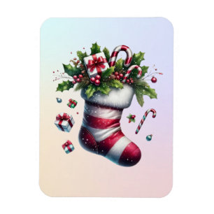 Magnet Flexible Foulée de Noël avec cadeaux et Sucres de canne