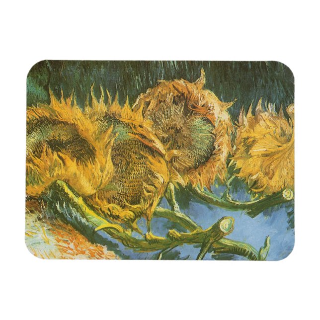 Magnet Flexible Four Cut Sunflowers par Vincent van Gogh, Art (Horizontal)