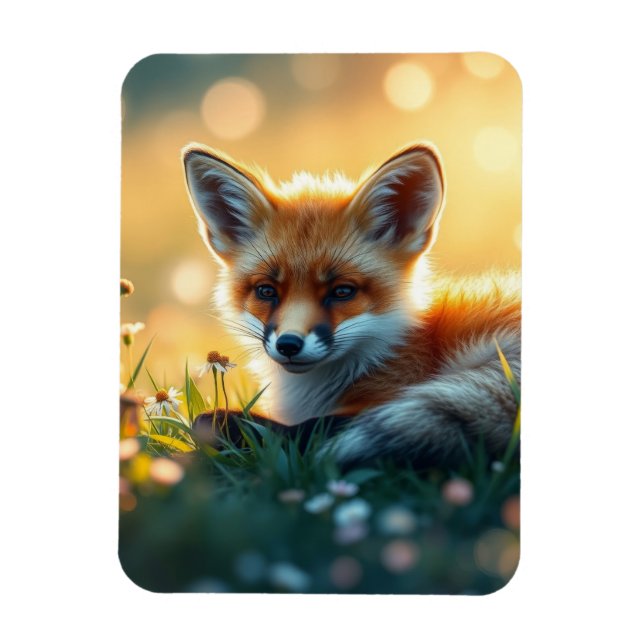 Magnet Flexible Fox au coucher du soleil (Vertical)