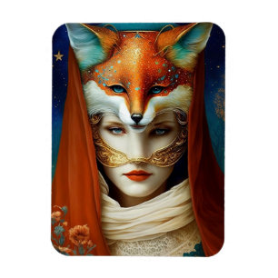 Magnet Flexible Fox Femme Surreal Imaginaire Art