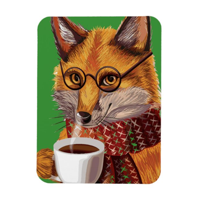 Magnet Flexible Foxy Tea Time (Vertical)