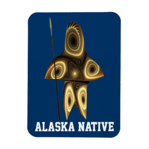 Magnet Flexible Fractal Inuit Hunter - Autochtone de l'Alaska