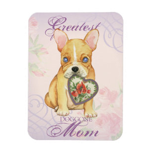 Magnet Flexible French Bulldog Heart Mom
