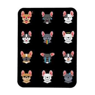 Magnet Flexible Frenchie Gift   Taureau français du visage émotion