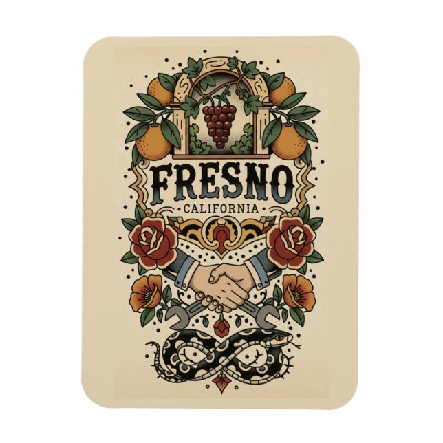 Magnet Flexible Fresno Vallée Centrale de Californie (Vertical)