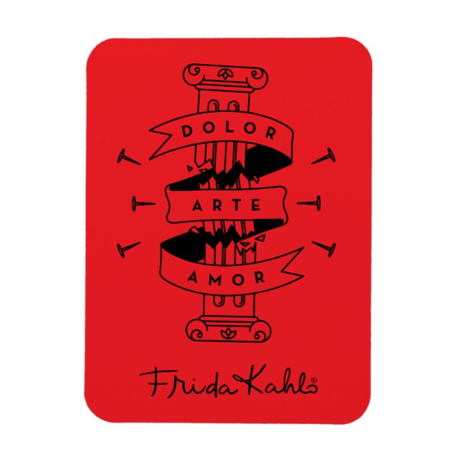 Magnet Flexible Frida Kahlo | Pain Art Love (Vertical)