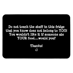 Magnet Flexible Fridge Food Thief Avertissement-Customisez-Le.