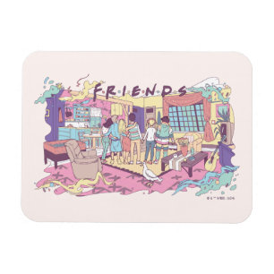 Magnet Flexible FRIENDS™ Dessin animé d'appartement