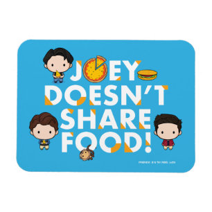 Magnet Flexible FRIENDS™ Joey ne partage pas la nourriture Chibi