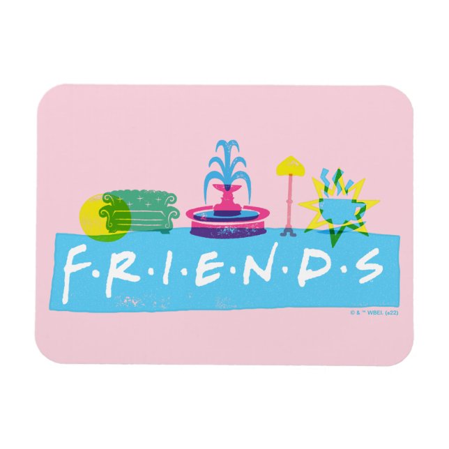 Magnet Flexible FRIENDS™ | Logo avec icônes (Horizontal)