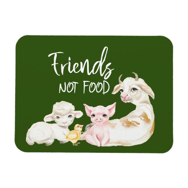Magnet Flexible Friends Not Food Vegetarian Diet végétarien (Horizontal)