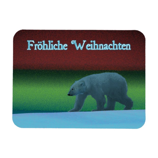 Magnet Flexible Frohliche Weihnachten - Ours polaire (Horizontal)