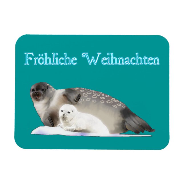 Magnet Flexible Froliche Weihnachten - Sceau annelé (Horizontal)