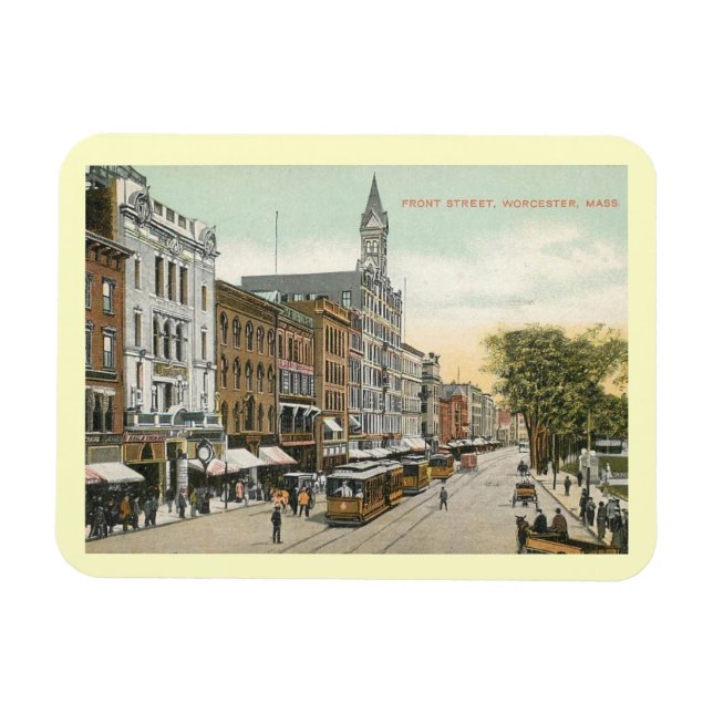 Magnet Flexible Front St, Worcester, Massachusetts Vintage (Horizontal)