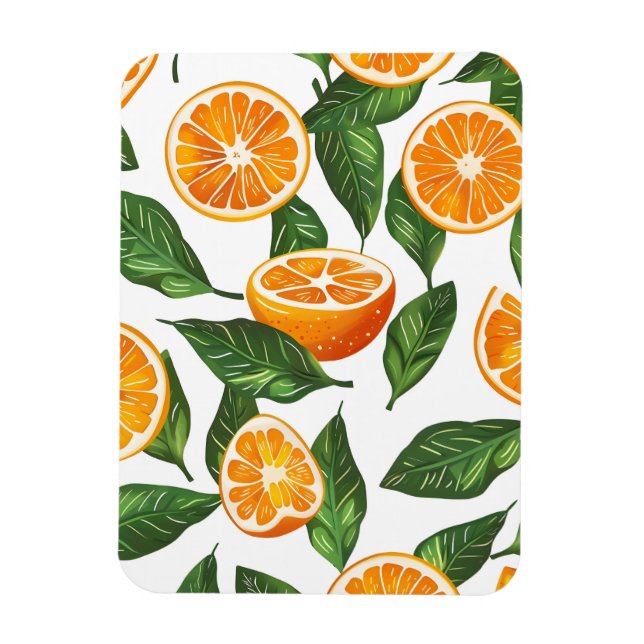 Magnet Flexible Fruit Botanique Orange Citrus Sans Couture (Vertical)