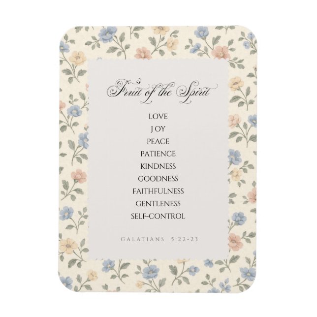 Magnet Flexible Fruit de l'Esprit Galates 5:22–23 Verset de la Bib (Vertical)