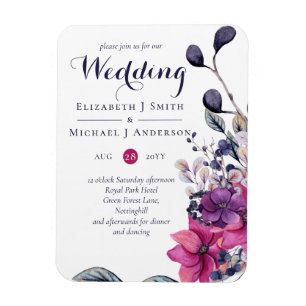 Magnet Flexible Fuchsia Dreams MAGNETIC Invite or Save Date - Lrg