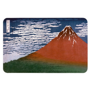 Magnet Flexible Fuji rouge, volcan Aka Fujiyama Katsushika Hokusai