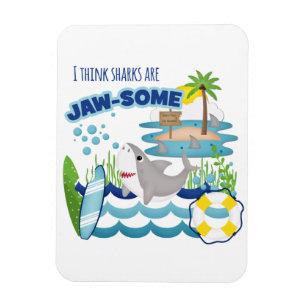 Magnet Flexible Fun Shark Island Surfeur