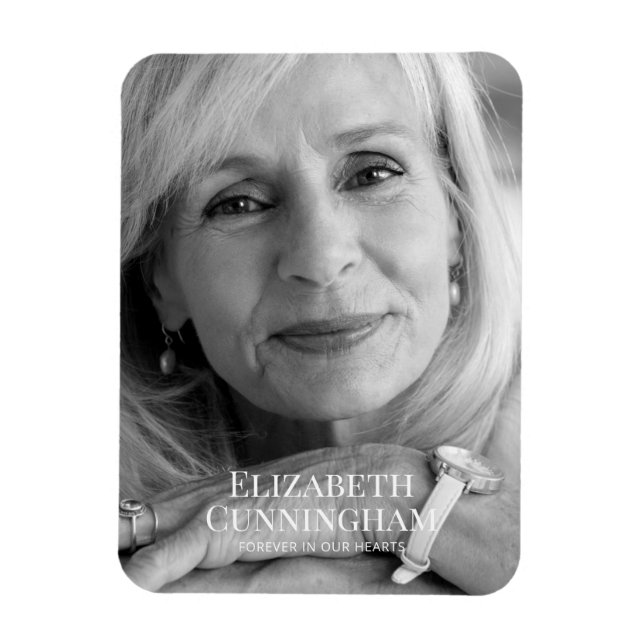 Magnet Flexible Funeral Memorial Classic Simple Photo Card (Vertical)